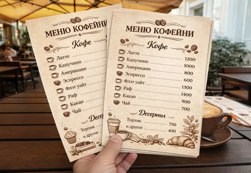 Одностраничное меню